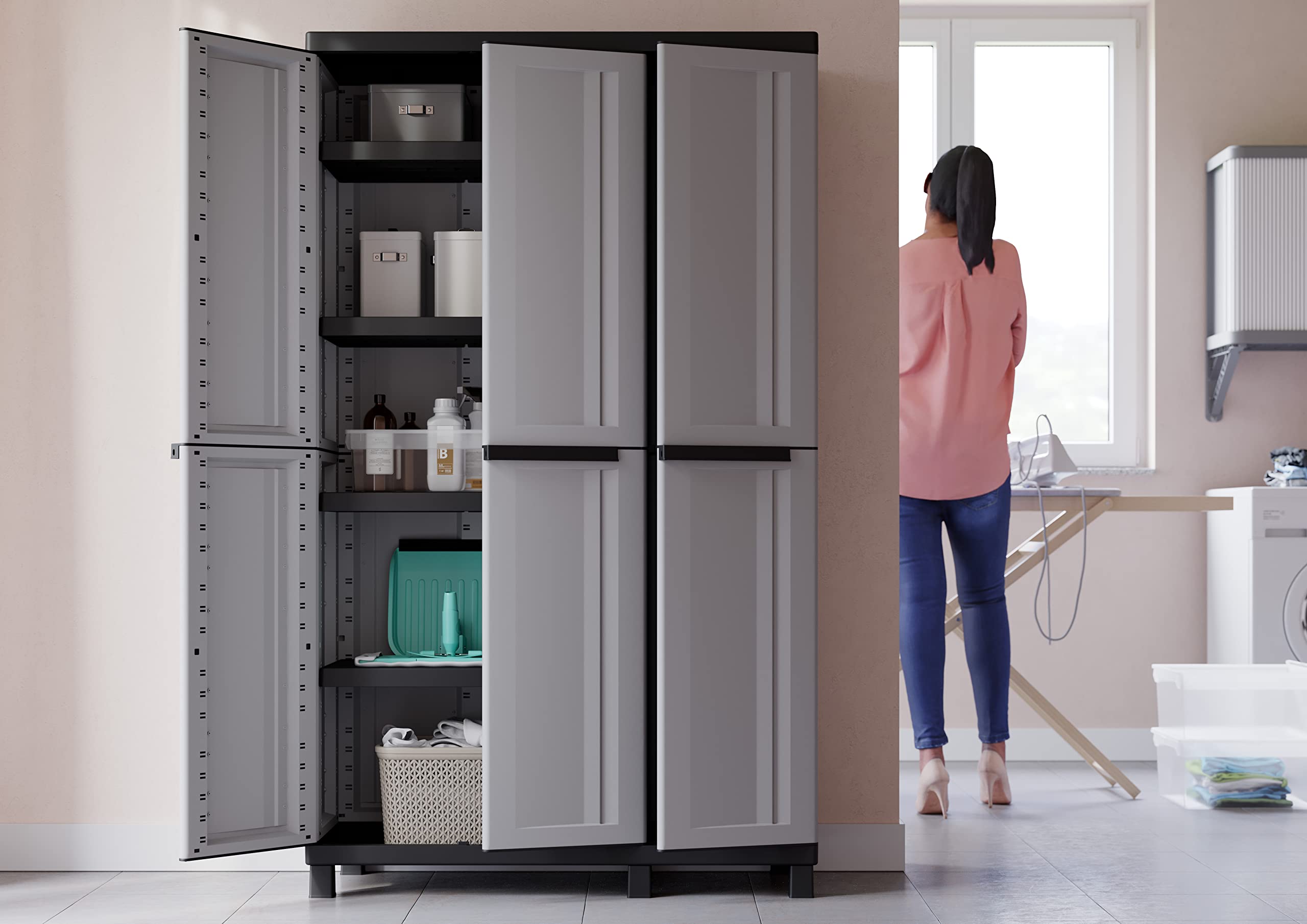 ★バブ❗️ディリーストッカー&引き出しスリット2個の３段セット❗️ Amazon.com: Terry, Twist 102A. 3-Door Cabinet with 3 Shelves